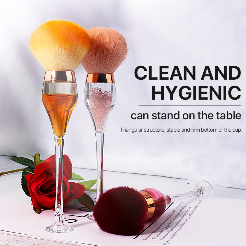 Red Wine Glass Nail Powder Dust Brush Fiber Soft Wool Acrylic Rod Liquid Goblet Nail Dust Brush Red Wine Glass Nail Powder Dust Brush Fiber Soft Wool Acrylic Rod Liquid Goblet Nail Dust Brush