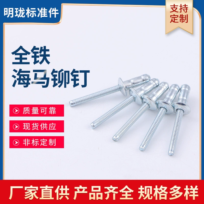Заводские поставки полностью железных заклепок в виде морского конька и высокопрочный железный сердечник морского конька 4,8*14,5 6,4*14,5