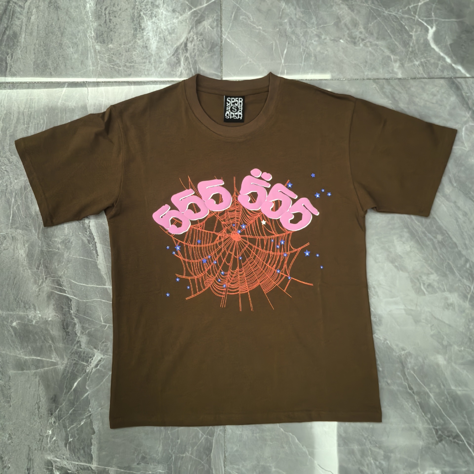 Sp5der Angel Number T-shirt Brown