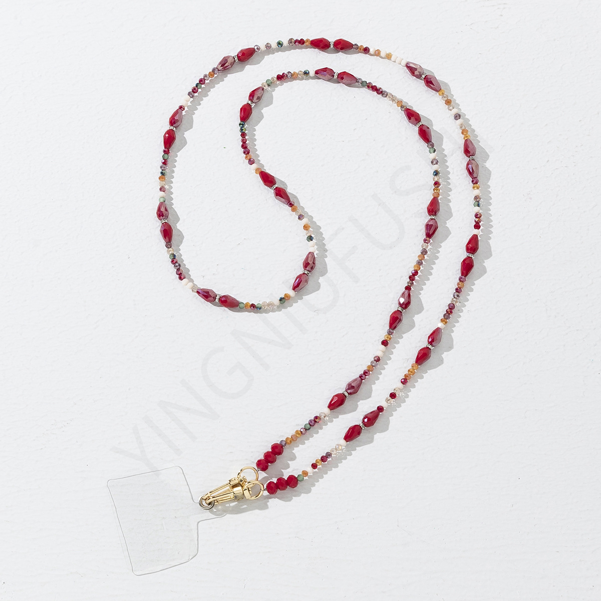 56g Weight Mobile Phone Chain Classification 1 Piece Quantity Glass Material Geometric Pattern Cute, Modern Style Style Beaded Craft Cute Modern Style Geometric Glass Beaded Mobile Phone Chain 9