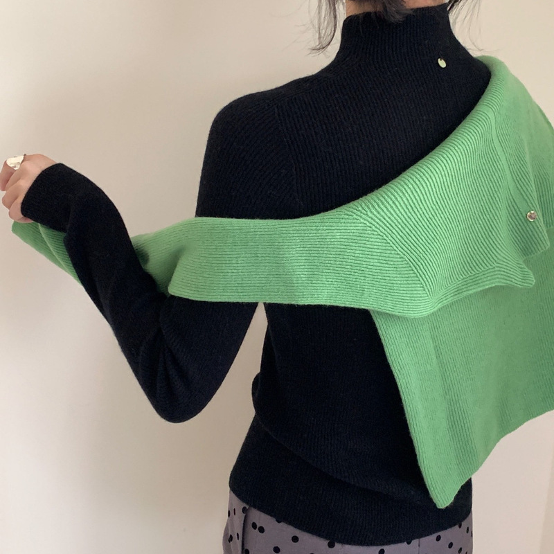 25 New Autumn and Winter Women's Woolen Knitwears Korean Half-Collar Shell Buttons 100 Wool Fashion Bottoming Knitwears 25 New Autumn and Winter Women's Woolen Knitwears Korean Half-Collar Shell Buttons 100 Wool Fashion Bottoming Knitwears