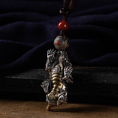 原創S925純銀新款貔貅鑰匙扣男汽車鑰匙掛件女高檔創意