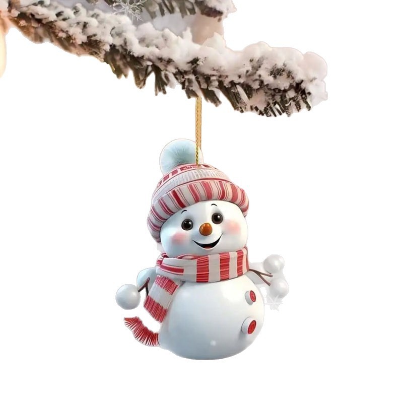クロスボーダー新品クリスマスアクリルクリスマス雪だるま車載ストラップアクリルアクセサリーペンダント|undefined