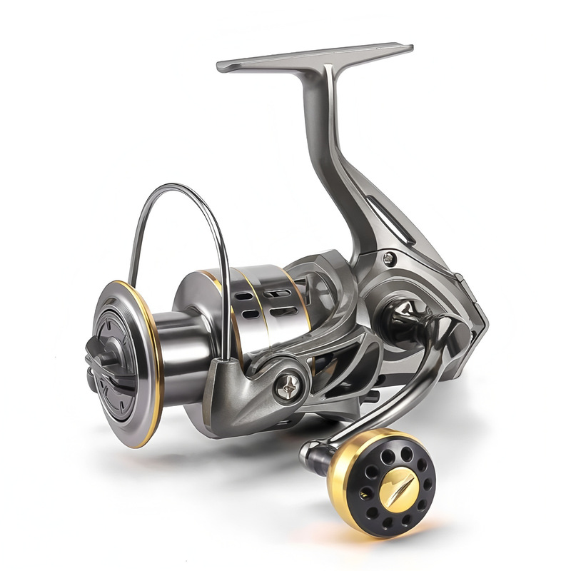 Cross-Border Lure Fishing Reel, Imitation Wheel, Long-Distance Casting Fishing Reel, Enlarged Slanted Spool, Raft Fishing Reel, All-Metal Spinning Reel