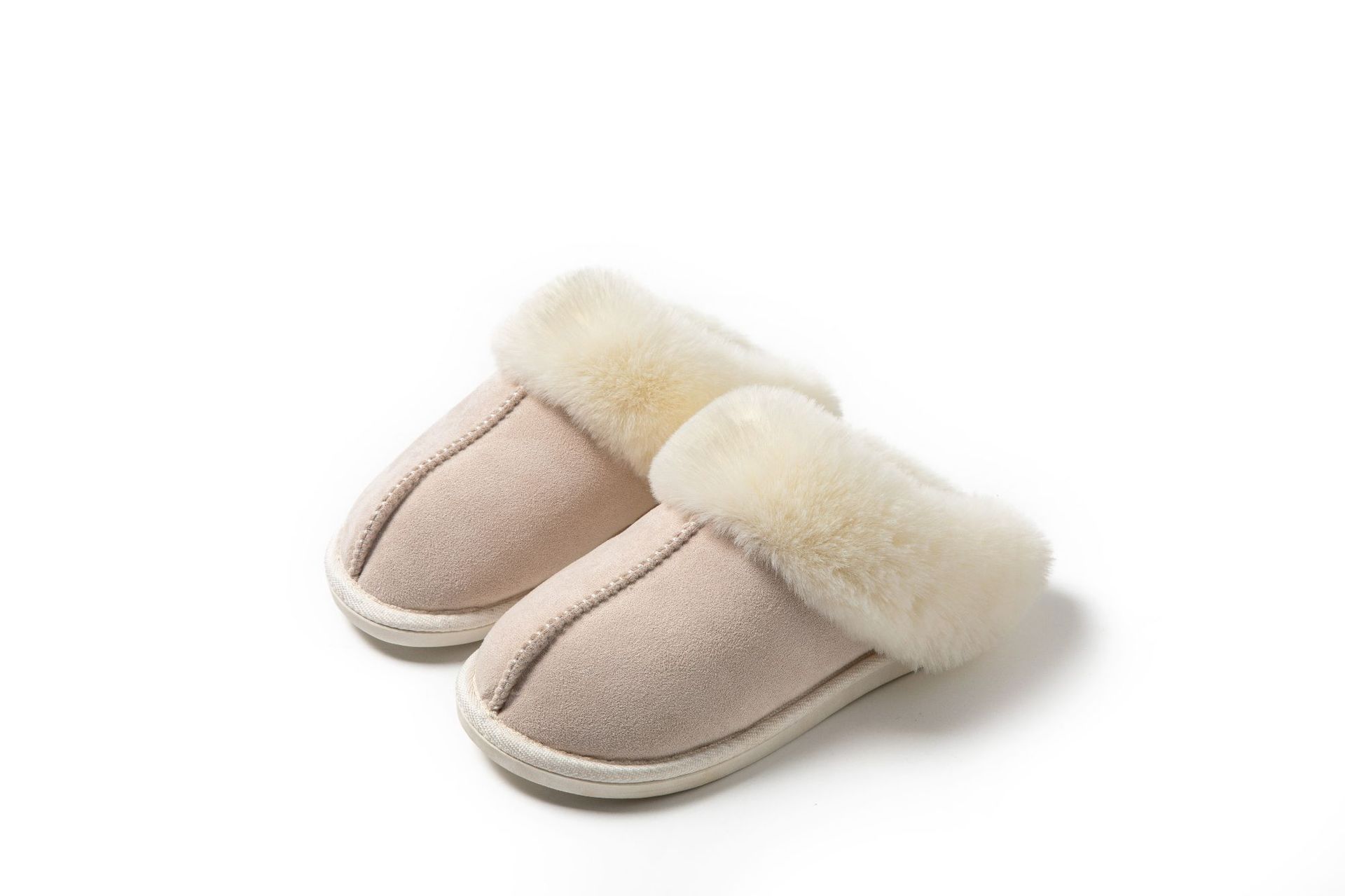 Damen-Hausschuhe aus Plüsch, verstellbar, für Herbst und Winter, warm, Memory Foam_voghion.com