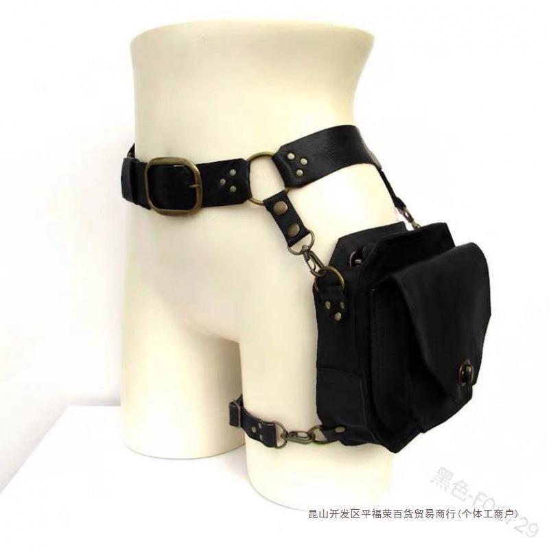Retro Style Small Square Bag Women's Shoulder Bag Cross-Leg Bag Waist Bag Motorcycle Style Side Bag Medieval Knight Personality Wholesale