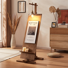 实木海报立牌展示架店面活动宣传广告牌立式展架酒店民宿斜面展牌