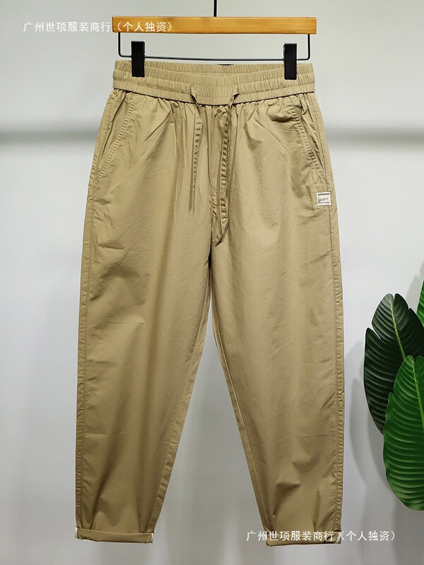2025 Summer Cropped Pants Men's Micro Loose Tapered Straight Casual Pants Loose Lace-Up Casual Pants 2025 Summer Cropped Pants Men's Micro Loose Tapered Straight Casual Pants Loose Lace-Up Casual Pants