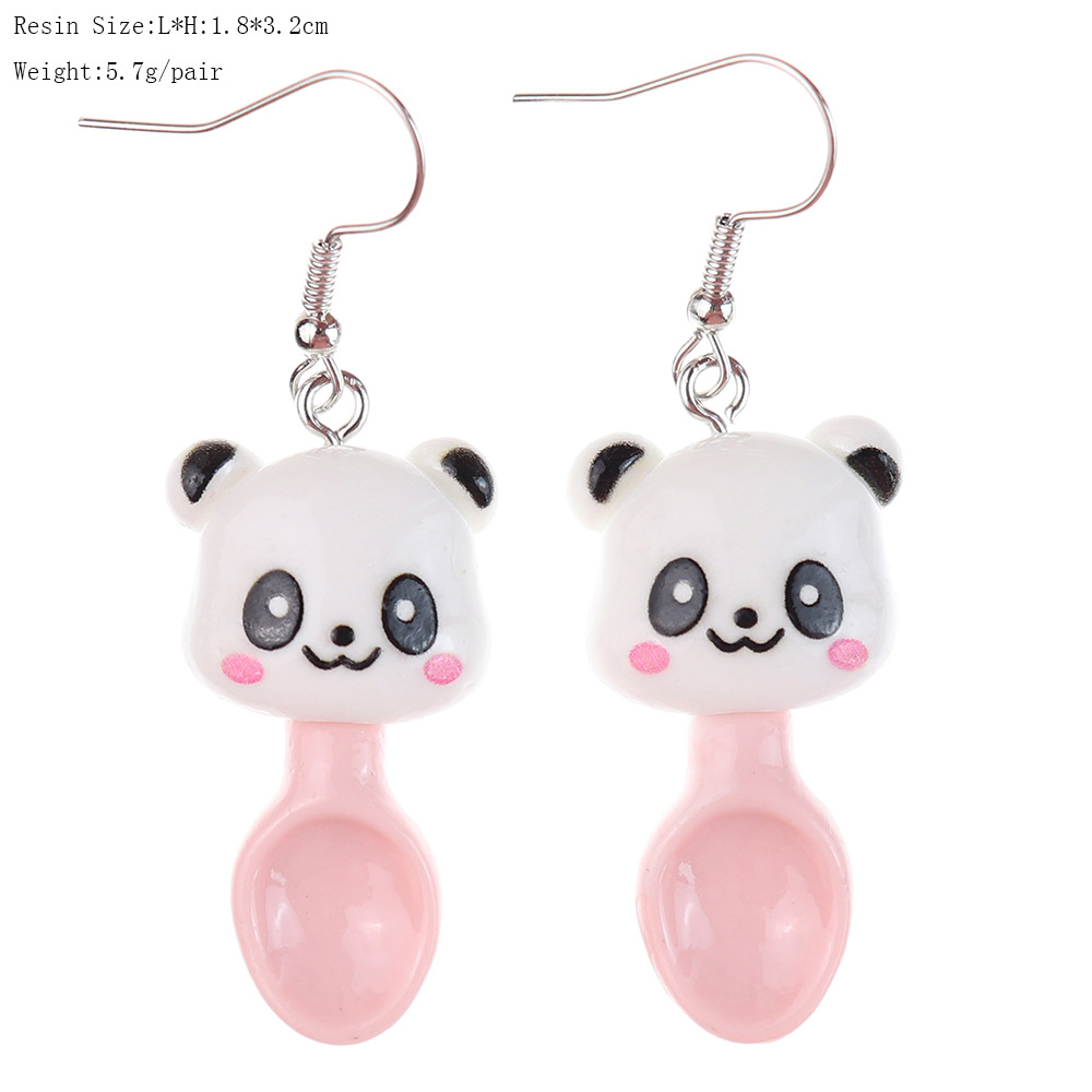 1 Pair Cartoon Style Cute Panda Plastic Drop Earrings display picture 2