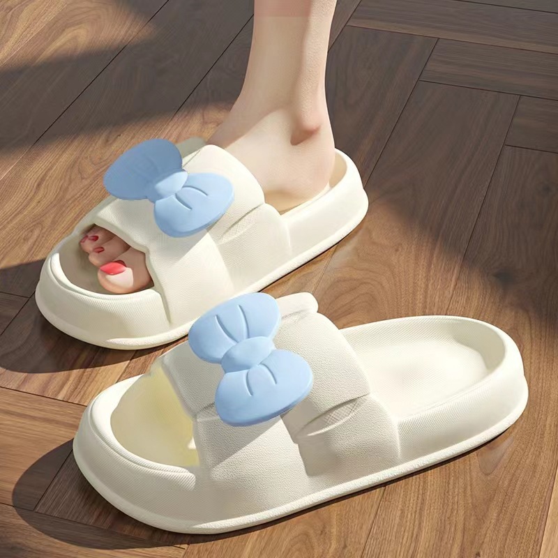 拖鞋网红可爱结女款夏季踩屎感厚底软底居家室内外窗凉拖鞋女跨境|ru