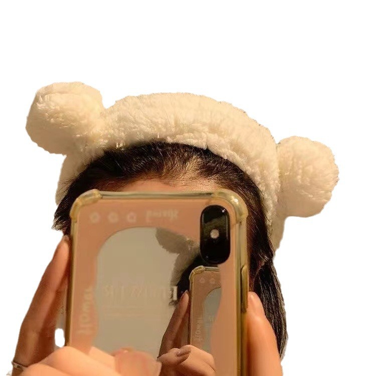 Nuevo ins Oso De La felpa orejas dibujos animados lavado cara maquillaje lindo tocado Internet celebridad chica