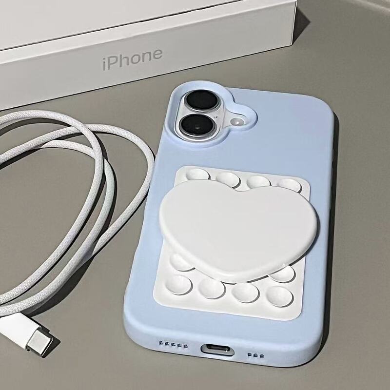 Korean Suction Cup Makeup Mirror Suitable for Apple 17/16 Promax Mobile Phone Case 15 Protective Cover 14/13 Simple Style Korean Suction Cup Makeup Mirror Suitable for Apple 17/16 Promax Mobile Phone Case 15 Protective Cover 14/13 Simple Style