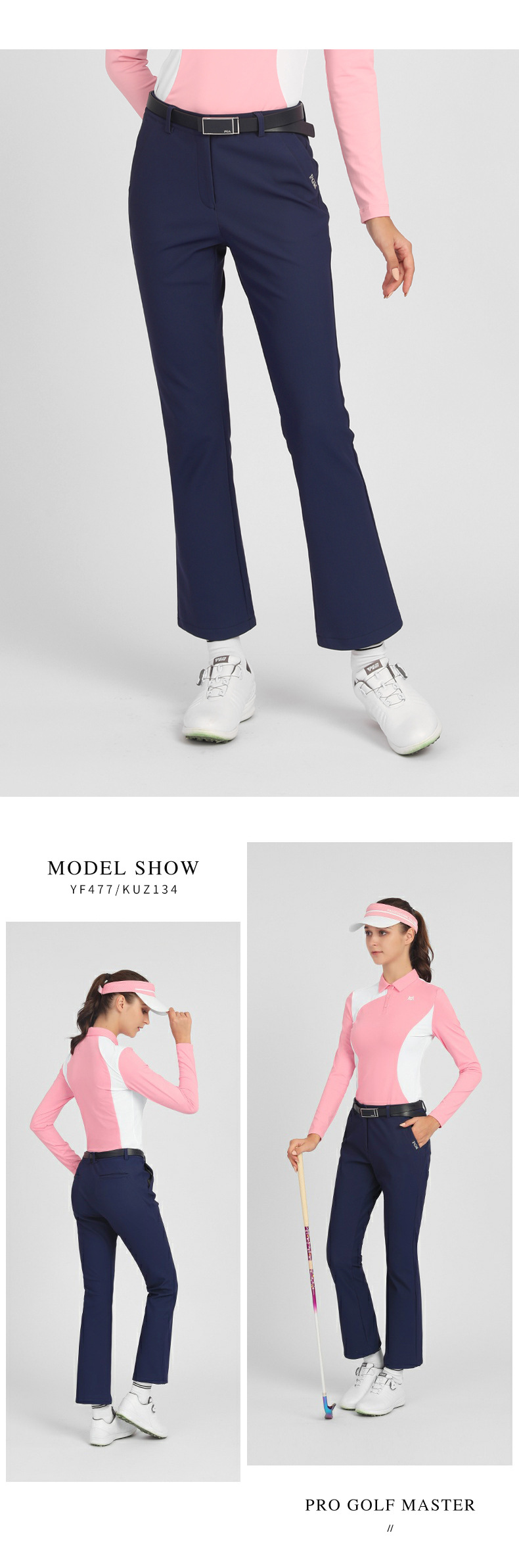 Quần Golf Nữ PGM Dài Tôn Dáng Co Giãn Thu Đông — KUZ134 màu trắng, KUZ134-Kaki, KUZ134-Đen, KUZ134-màu xanh hải quân chi tiết 7
