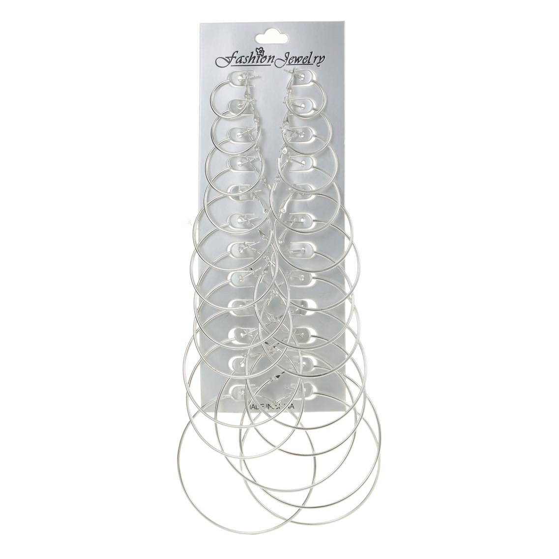 Transfronterizo europeo y americano exagerado gran círculo de metal Pendientes grandes de mujer de moda personalizada combinación de discoteca 12 pares de pendientes en stock