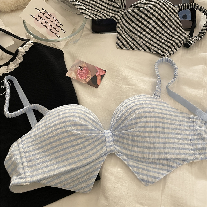 "Capture Your Girl's Heart" [Sunset Picnic] Japanese Sweet Girl's Underwear Small Chest Gathered Bra suit