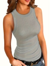 Y 31761 Ribbed Round Neck Slim Fit Tank Top ������������