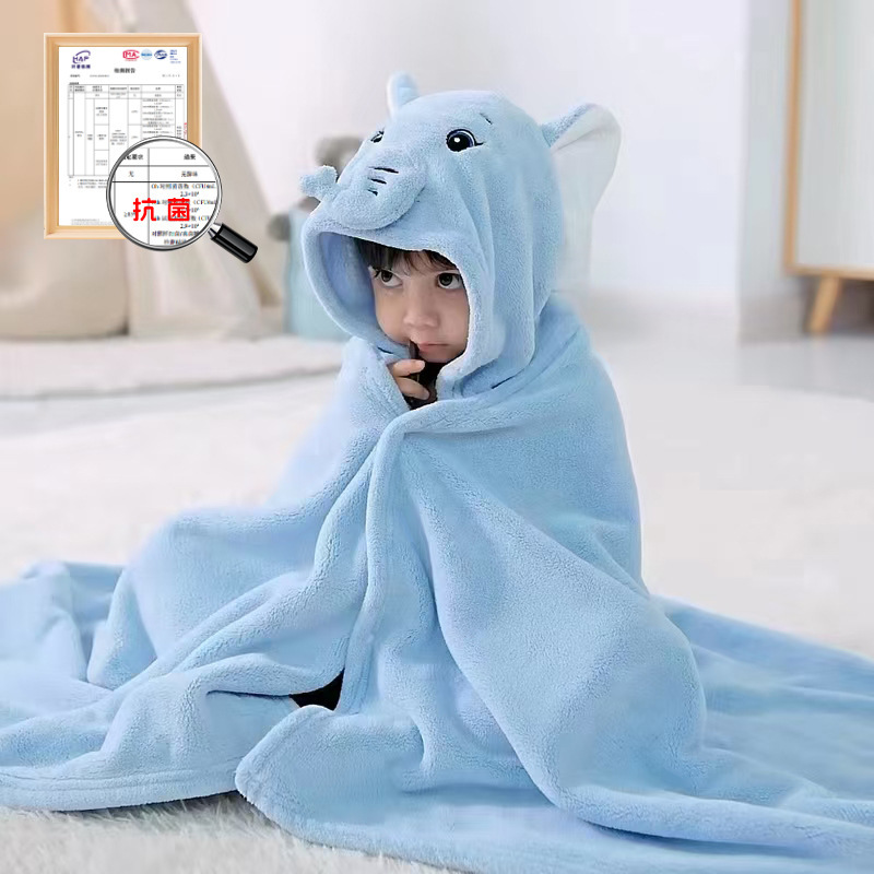 Children's Bath Towel Boys and Girls Wearing Hooded Cloak Newborn Baby Baby Bath Quick-drying Absorbent Bathrobe Wrap Towel