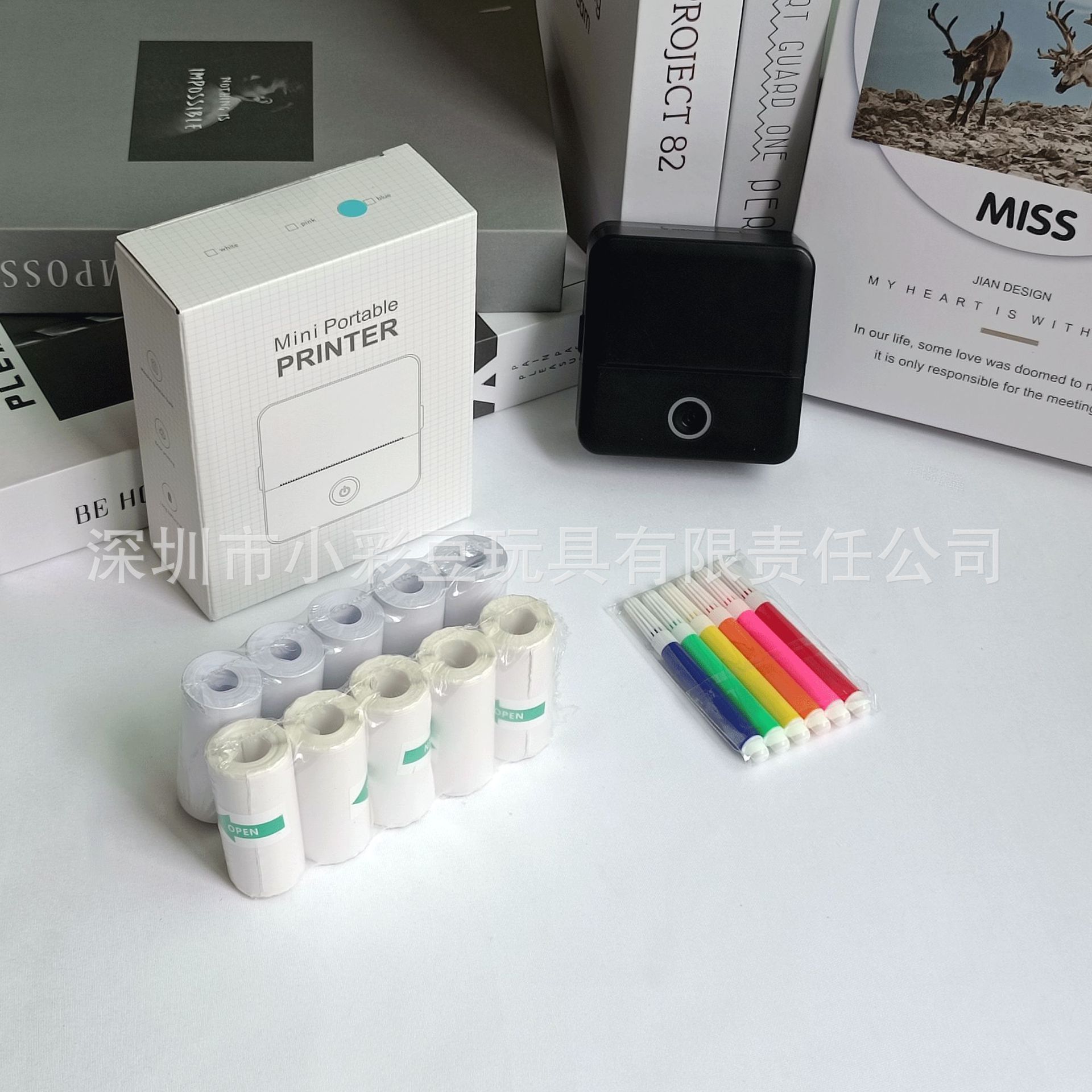 X6 검정 + 감열지 5개 + 접착지 5개 + 색펜