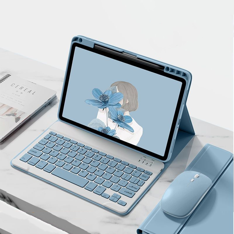 Suitable for Ipad10 Bluetooth Keyboard 10.2 Upper Pen Slot Leather Case Air5 Magnetic Protective Cover Mouse Mini6 Magic