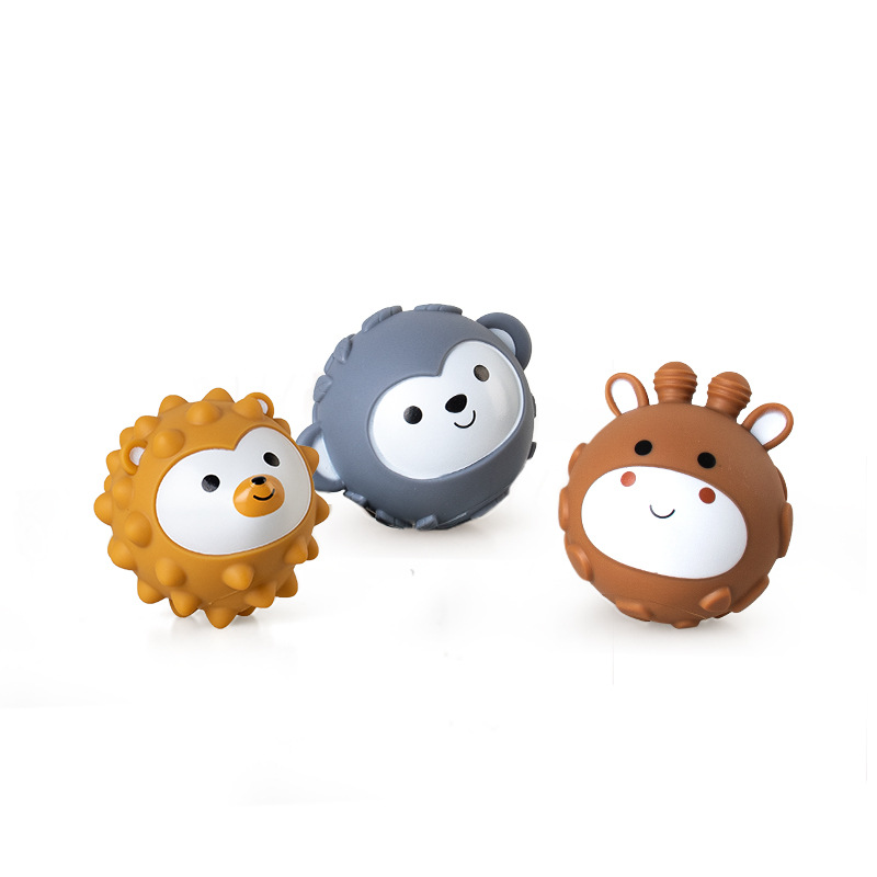 Juguetes transfronterizos de agarre de mano para bebés y niños pequeños, bloques de bloques de goma suave, círculos apilados, pellizcos para bebés, juguetes apilados de bolas image 9