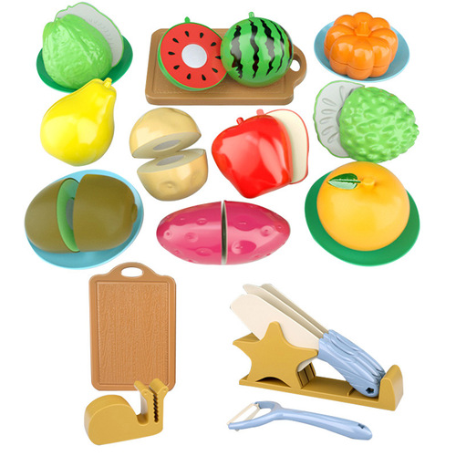 Fruit slicing, vegetable slicing and watching, children's kitchen play house toys, burgers, Western food, cake cutting, cooking kitchen utensils