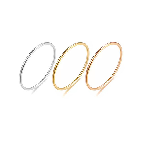 Ultra-fine all-over s925 sterling silver glossy plain ring, a must-have basic model for women ins, can be stacked and worn with all-match joint rings