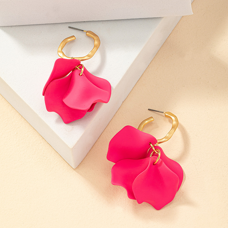 Elegant Petal Alloy Plating Women's Earrings display picture 3