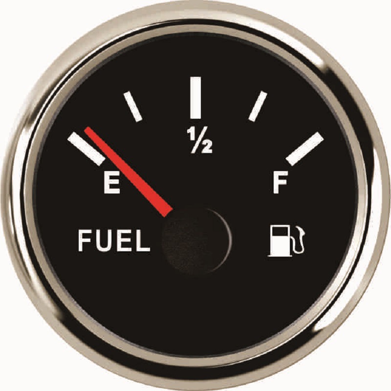 Universal – 52mm Pointer Oil automobile instrument - silver-edge-black-background-0-190o