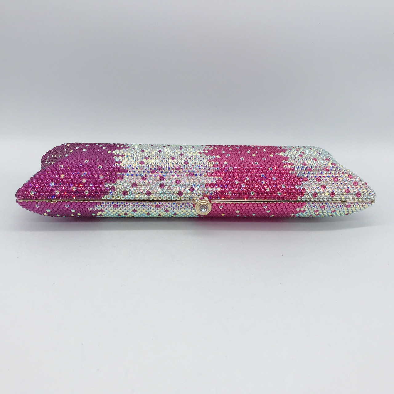 Túi clutch nữ đính đá rhinestone cầm tay hộp cứng dự tiệc — 10 # xanh ngọc chi tiết 9