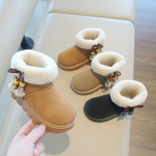 韩版女童串珠雪地靴2025冬季新款女孩中小童公主靴加绒保暖雪地靴