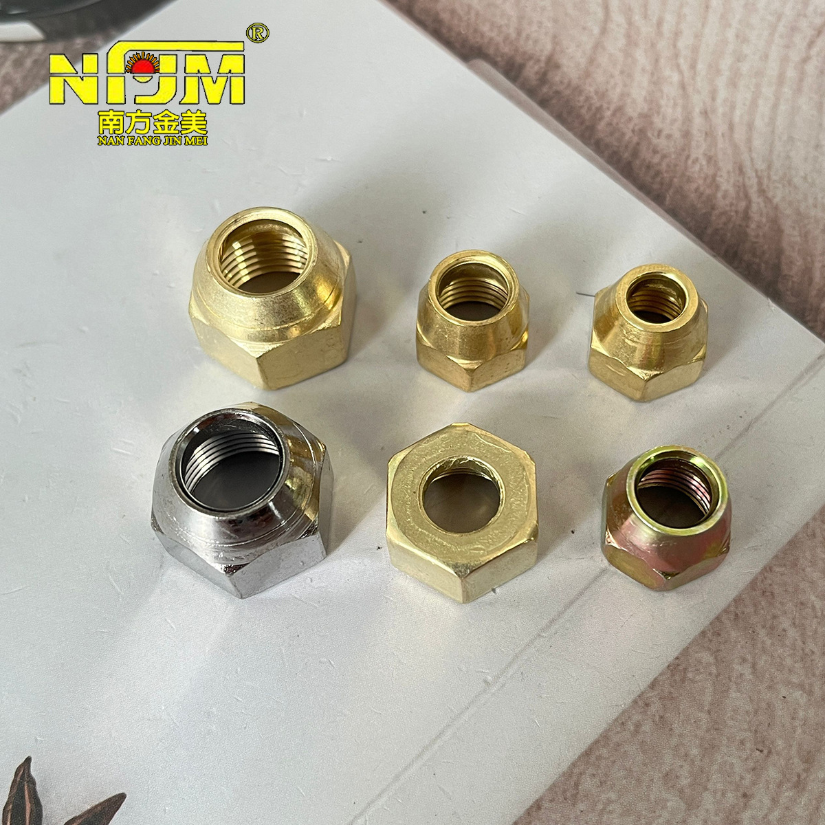 空调铜纳子 厂家紫铜管连接螺母黄铜锻压纳子加厚铜螺帽接头批发