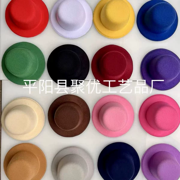 Brushed cloth DIY hat embryo bowler hat accessories hair clip hat pet toy hat bare hat