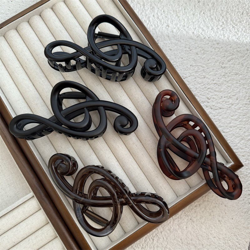 New Fashion Note Matte Hair Clip Women's Back of Head Disc Hair Grab Clip Shark Clip Advanced Sense Elegant Headwear