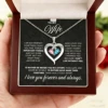 Colorful diamond love silver + card + high-end solid wood gift box