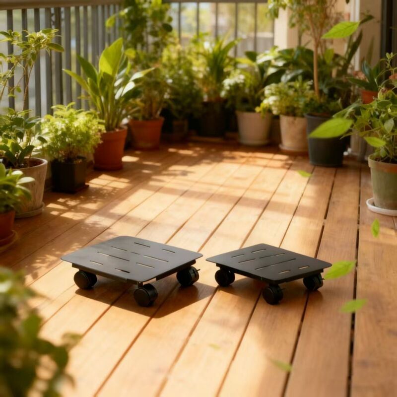 Flower Pot Tray Mobile Wheel with Wheels Durable Thickeneded Load-Bearing Water Tray Roller Base Large Flower Pot Bottom Support