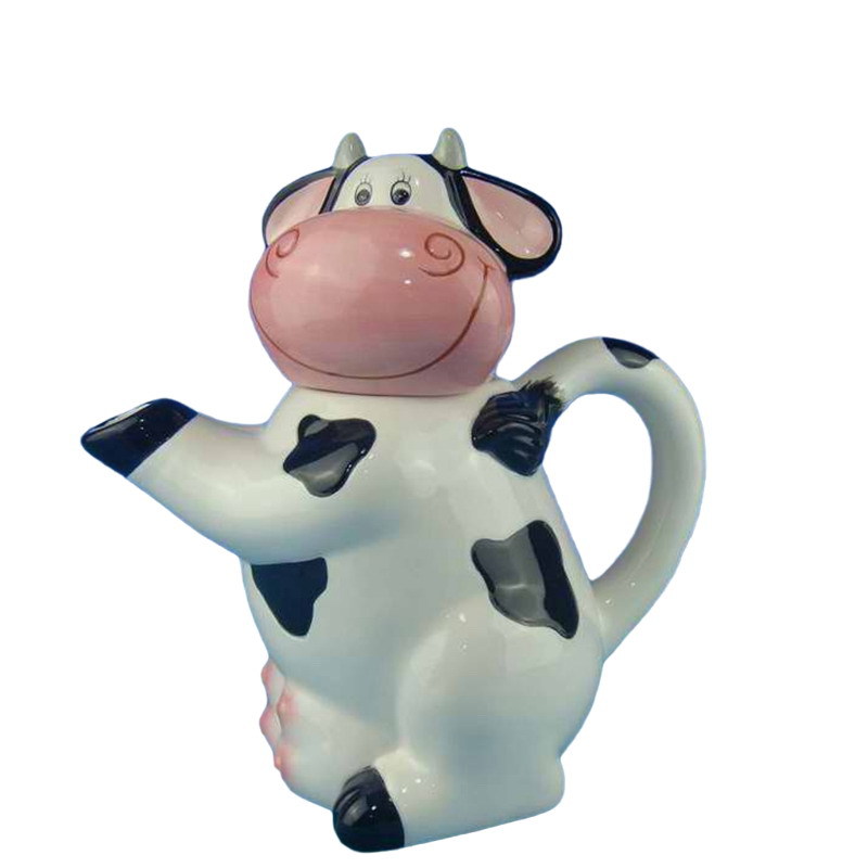 Herramientas de cerámica para vacas, insertos para comidas de dibujos animados, vajillas para vacas creativas, insertos para comidas de cerámica pintados de dolomita