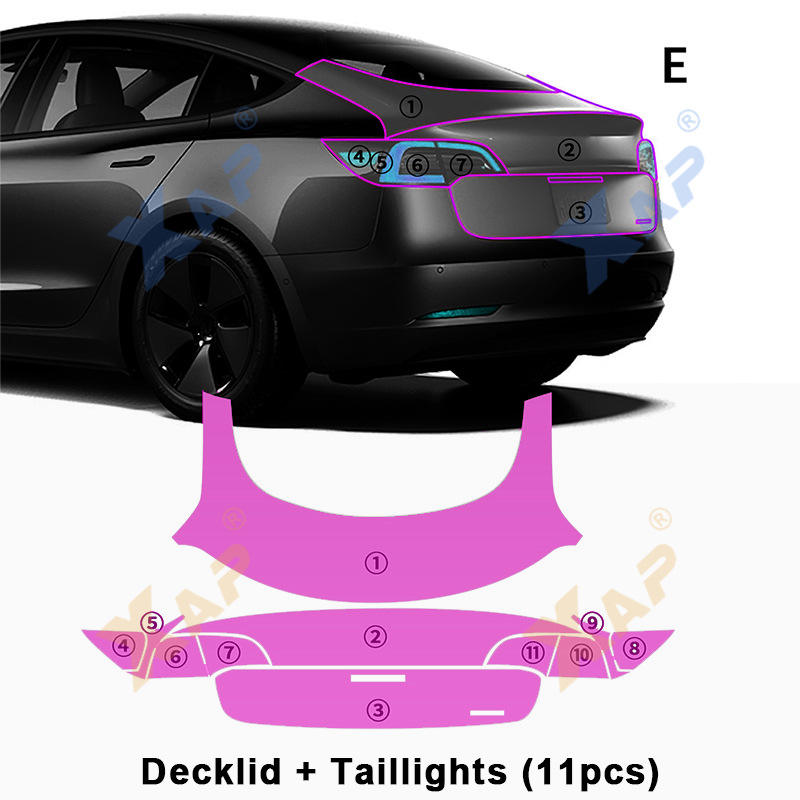 Cross-border exclusive for Tesla Model 3 20-23 TPU invisible paint anti-scratch transparent protective film