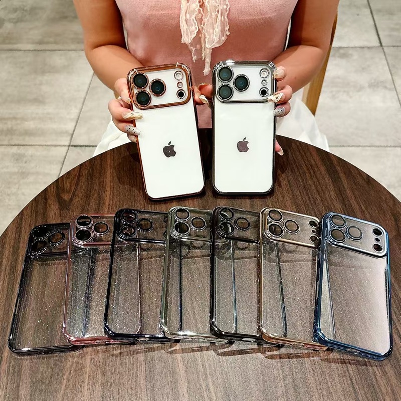 iPhone17超薄PCグリッター非黄変対応 Apple 16PROMAXスマホケース 15高透明シンプル14ハード|undefined