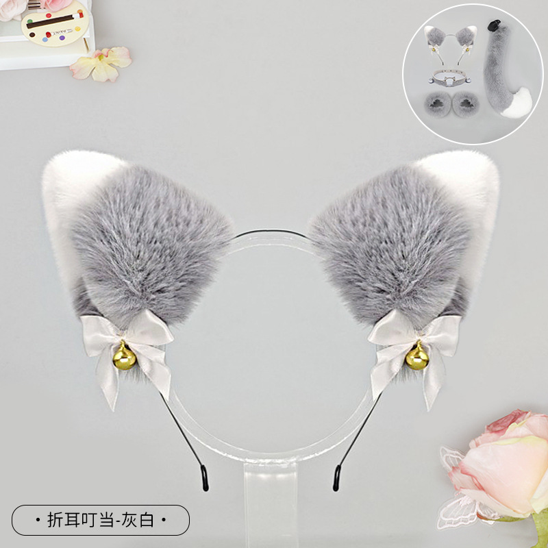 手作日系獣耳カチューシャかわいいぬいぐるみ猫耳Lolita頭飾りキツネ耳アクセサリー猫耳カチューシャ