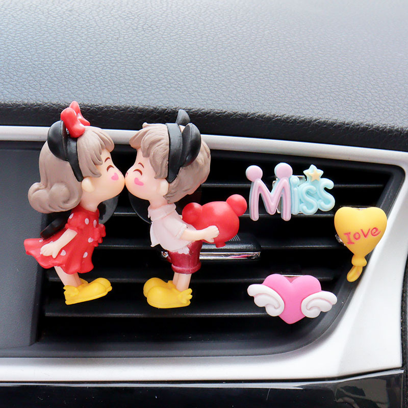 미키 커플 공기 배출구 + 미스 + 사랑 + 날개 하트