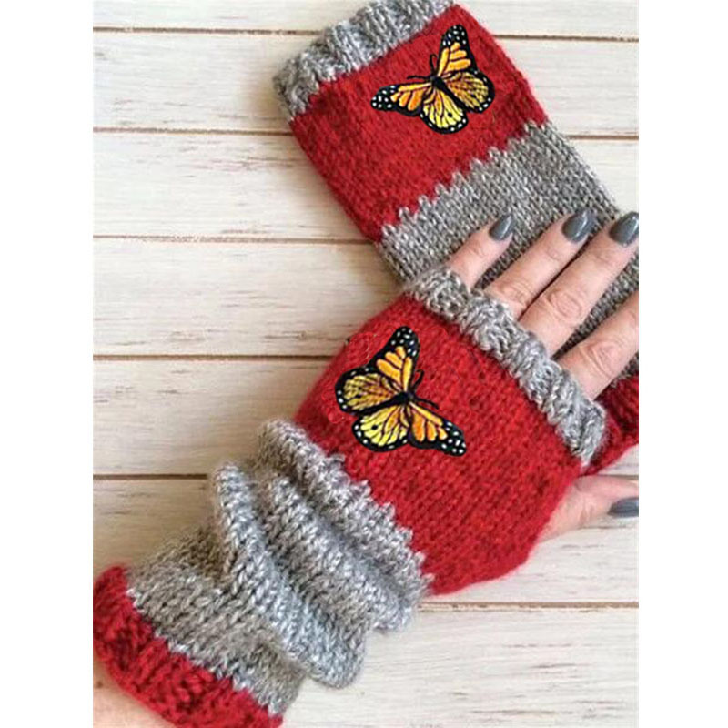 Women's Retro Butterfly Knitted Fabric Gloves display picture 3