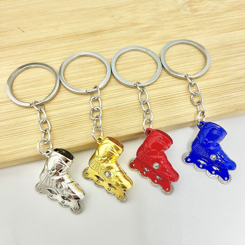 Creative Gift Cartoon Skates Roller Skating Metal Keychain Pendant Skating Rink Promotion X Small Gift