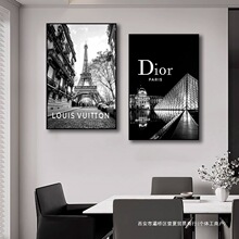 黑白艺术高级感卧室挂画北欧客厅背景墙奢侈品服装店墙面装饰画