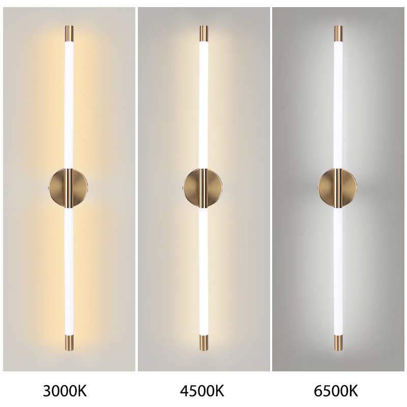 lámpara de pared empaquetado acrílico pasillo lujoso oro decoración escalera atmósfera de fondo pared pasillo larga lámpara de pared