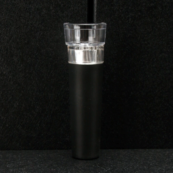 Integrated wine stopper-transparent black surface