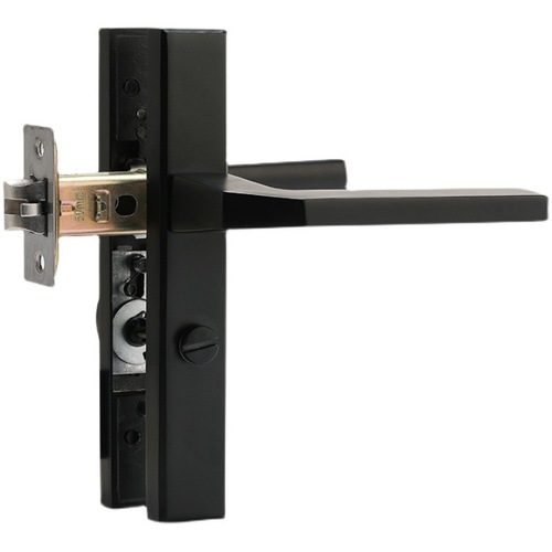 不锈钢静音卫生间门锁黑色窄面孔距110mm125洗手间铝合金门家用锁