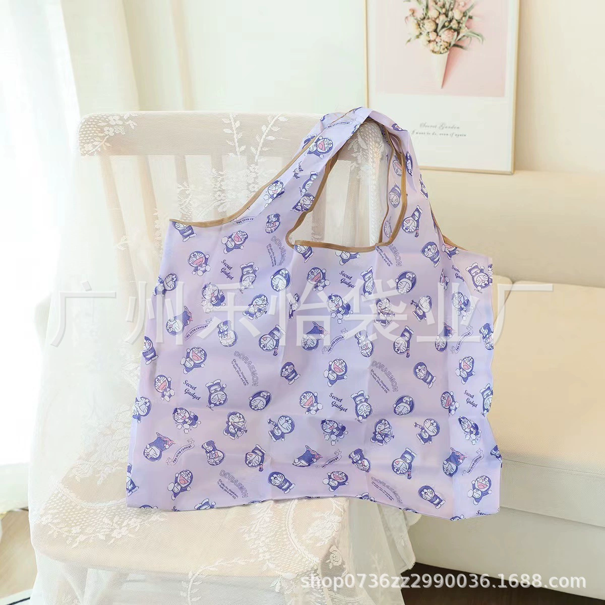 Folding cute cartoon big shopping bag