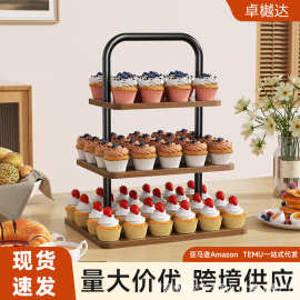 现货木质桌面多层置物架 派对甜品纸杯蛋糕架桌面多层收纳架