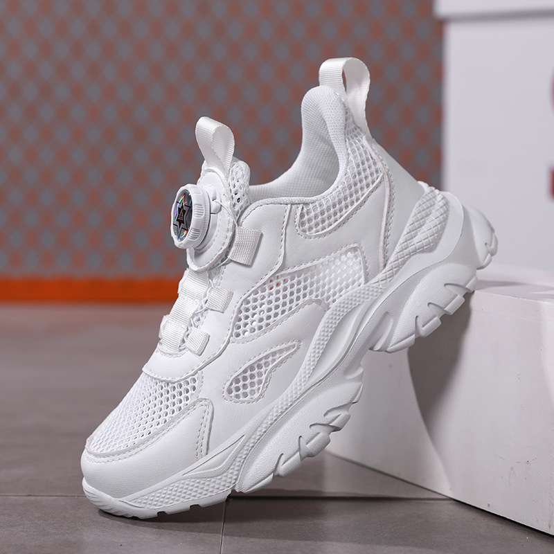 Non-slip breathable white children's lightweight white sneakers for…