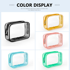 Candy color PVC cosmetic bag transparent packaging bag waterproof storage anti-epidemic bag portable travel toiletry bag